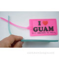 new arrival debossed words pink transparent soft pvc clear luggage tags